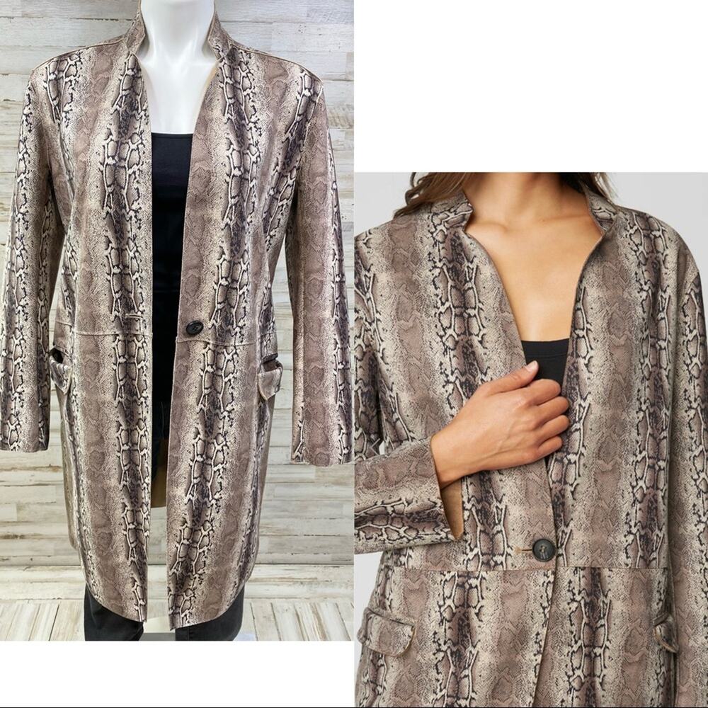 BlankNYC Snake Charmer Faux Suede Jacket Coat Womens Size XS Brown Tan
